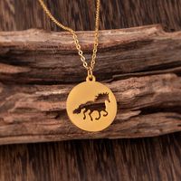 Simple Style Horse Stainless Steel Hollow Out Pendant Necklace 1 Piece main image 1