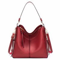 Women's Large Pu Leather Solid Color Fashion Tassel Square Zipper Crossbody Bag sku image 1