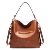 Women's Large Pu Leather Solid Color Fashion Tassel Square Zipper Crossbody Bag main image 2