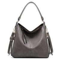 Women's Large Pu Leather Solid Color Fashion Tassel Square Zipper Crossbody Bag sku image 5