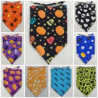 Fashion Polyester Halloween Pumpkin Skull Printing Pet Saliva Towel 1 Piece main image 3