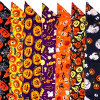 Fashion Polyester Halloween Pumpkin Skull Printing Pet Saliva Towel 1 Piece main image 2