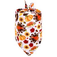 Fashion Polyester Thanksgiving Pumpkin Printing Pet Saliva Towel 1 Piece sku image 5