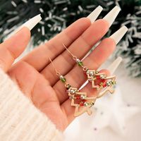 Fashion Christmas Tree Alloy Beaded Unisex Drop Earrings 1 Pair sku image 1