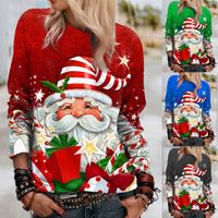 Women's Blouse Long Sleeve Blouses Printing Fashion Santa Claus main image 1