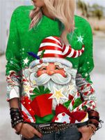 Women's Blouse Long Sleeve Blouses Printing Fashion Santa Claus main image 4