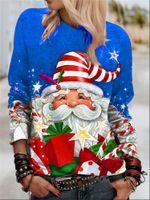 Women's Blouse Long Sleeve Blouses Printing Fashion Santa Claus main image 3