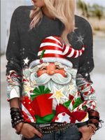 Women's Blouse Long Sleeve Blouses Printing Fashion Santa Claus main image 2