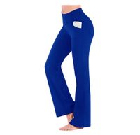 Women's Casual Fitness Sports Solid Color Twilled Satin Active Bottoms Flared Pants main image 5
