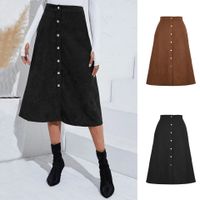 Retro Solid Color Polyester Maxi Long Dress Skirts main image 5