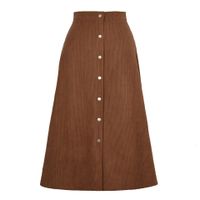 Retro Solid Color Polyester Maxi Long Dress Skirts main image 3