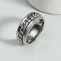 Simple Style Chains Print Stainless Steel Plating Rings 1 Piece main image 4