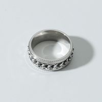 Simple Style Chains Print Stainless Steel Plating Rings 1 Piece main image 3