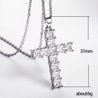 Mode Kreuzen Kupfer Inlay Zirkon Halskette Mit Anhänger 1 Stück main image 2