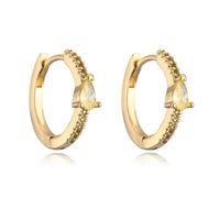 Fashion Simple Vintage Copper Plated Real Gold Micro Inlaid Zircon Geometric Earring sku image 12
