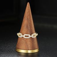 Fashion Geometric Copper Inlay Zircon Rings 1 Piece main image 4