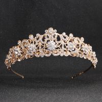 Européen Et Américain Rétro De Mariée Couronne Baroque Ronde Gâteau Diamant Incrusté Couronne Bandeau De Mariage Robe Accessoires De Cheveux De Coiffe sku image 2