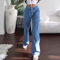 Women's Daily Fashion Solid Color Full Length Pocket Jeans main image 4