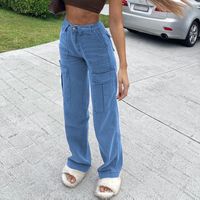 Women's Daily Fashion Solid Color Full Length Pocket Jeans main image 6