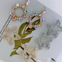 Shiny Geometric Alloy Inlay Rhinestones Women's Drop Earrings 1 Pair main image 5