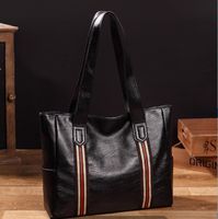 Women's Large All Seasons Pu Leather Solid Color Fashion Square Zipper Tote Bag sku image 1