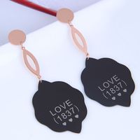 Vintage Style Clouds Letter Titanium Steel Plating Drop Earrings 1 Pair main image 2