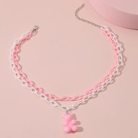 Cute Bear Arylic Patchwork Women's Layered Necklaces 1 Piece main image 4