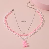 Cute Bear Arylic Patchwork Women's Layered Necklaces 1 Piece main image 2