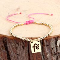 Hip-hop Cross Heart Shape Copper Handmade Zircon Bracelets 1 Piece main image 6