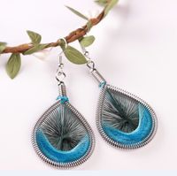 1 Pair Ethnic Style Oval Water Droplets Alloy Plating Women's Drop Earrings sku image 1