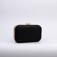 Red Blue Black Pu Leather Metal Solid Color Square Evening Bags sku image 3