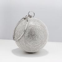 Black Gold Silver Pu Leather Polyester Ball Rhinestone Cylindrical Evening Bags main image 2