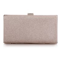 Black Champagne Silver Pu Leather Polyester Solid Color Square Clutch Evening Bag sku image 2