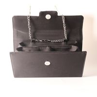 Black Nylon Flannel Solid Color Square Clutch Evening Bag main image 5