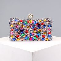 Green Blue Pink Pu Leather Polyester Flower Pillow Shape Evening Bags main image 1