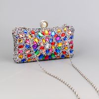 Green Blue Pink Pu Leather Polyester Flower Pillow Shape Evening Bags main image 5
