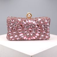 Green Blue Pink Pu Leather Polyester Flower Pillow Shape Evening Bags sku image 8
