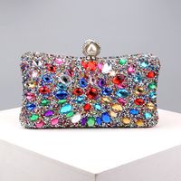 Green Blue Pink Pu Leather Polyester Flower Pillow Shape Evening Bags sku image 5