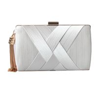 Red Green Blue Polyester Stripe Square Clutch Evening Bag sku image 6