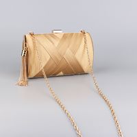 Green Black Gold Pu Leather Polyester Stripe Solid Color Square Clutch Evening Bag main image 4
