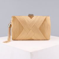 Green Black Gold Pu Leather Polyester Stripe Solid Color Square Clutch Evening Bag main image 1