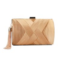 Green Black Gold Pu Leather Polyester Stripe Solid Color Square Clutch Evening Bag main image 2
