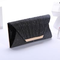 Wine Red Black Gold Polyester Stripe Solid Color Square Clutch Evening Bag sku image 5