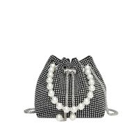 Women's Medium Summer Spring Pu Leather Solid Color Vintage Style Pearls Bucket String Handbag main image 3
