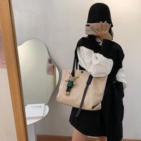 Women's Medium Pu Leather Solid Color Fashion Square Magnetic Buckle Tote Bag main image 3