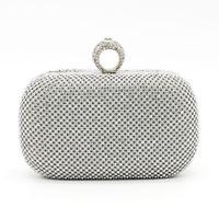 Black Gold Silver Polyester Solid Color Oval Evening Bags sku image 3