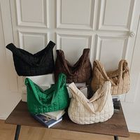 Femmes Grande Flanelle Couleur Unie Lingge Mode Carré Fermeture Éclair Sac Bandoulière main image 1