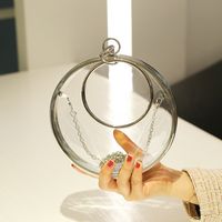 Abs Solid Color Transparent Round Clutch Evening Bag sku image 3