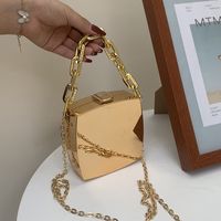 Women's Small Summer Pvc Solid Color Vintage Style Square Lock Clasp Handbag main image 5