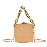 Women's Small Summer Pvc Solid Color Vintage Style Square Lock Clasp Handbag main image 4